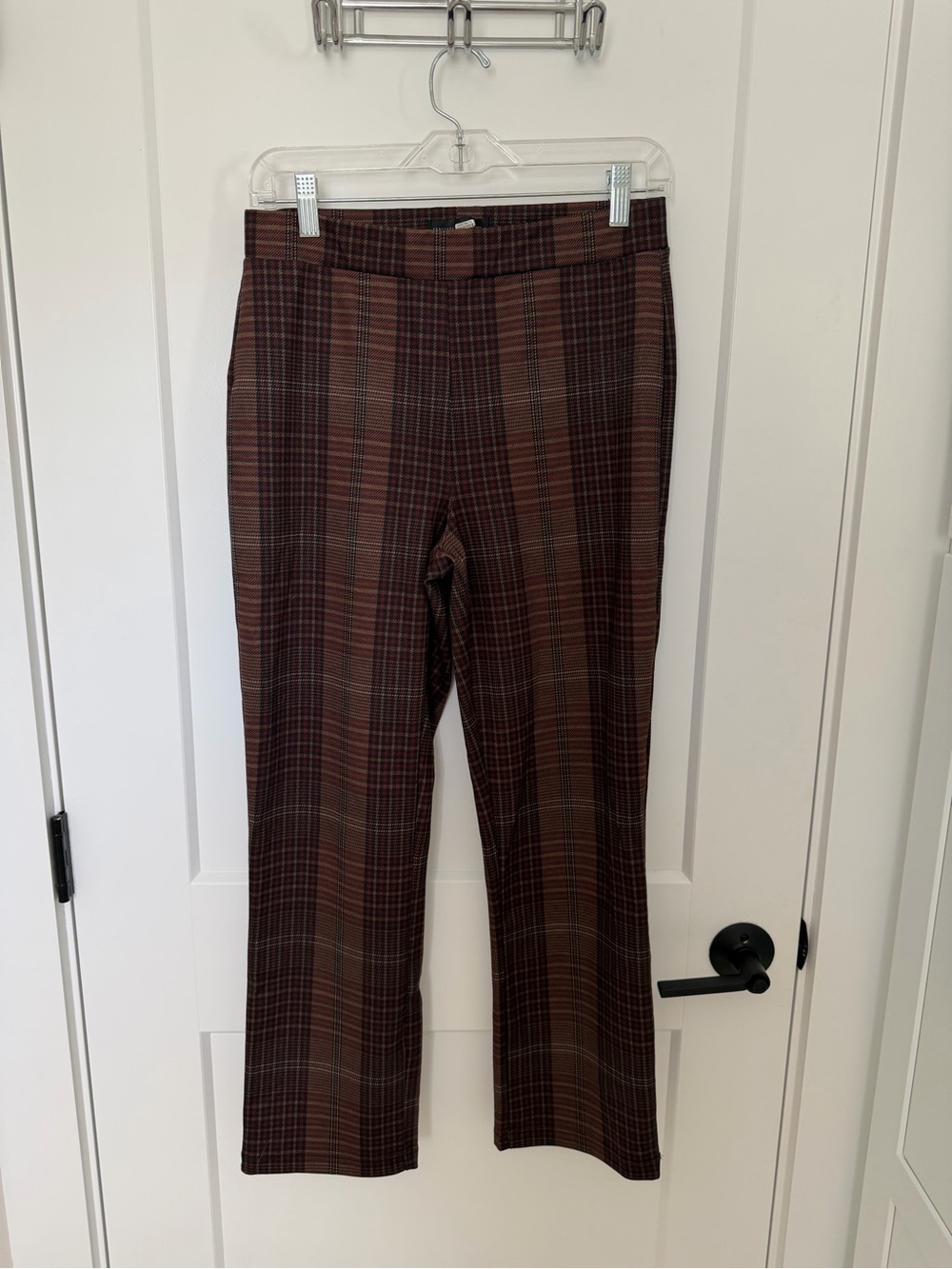 Sanctuary Brown Plaid Stretch Cropped Pants